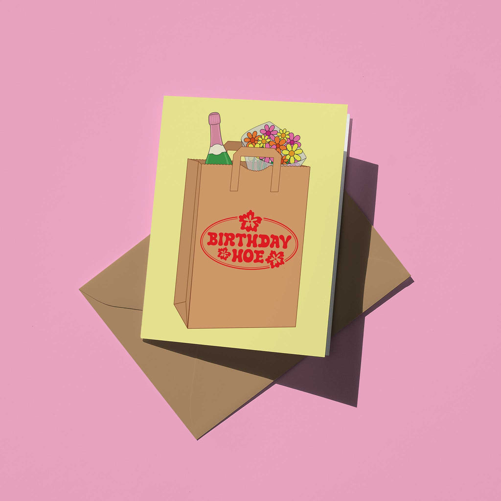 Trader Joe's "Birthday Hoe" Grocery Bag Birthday Card