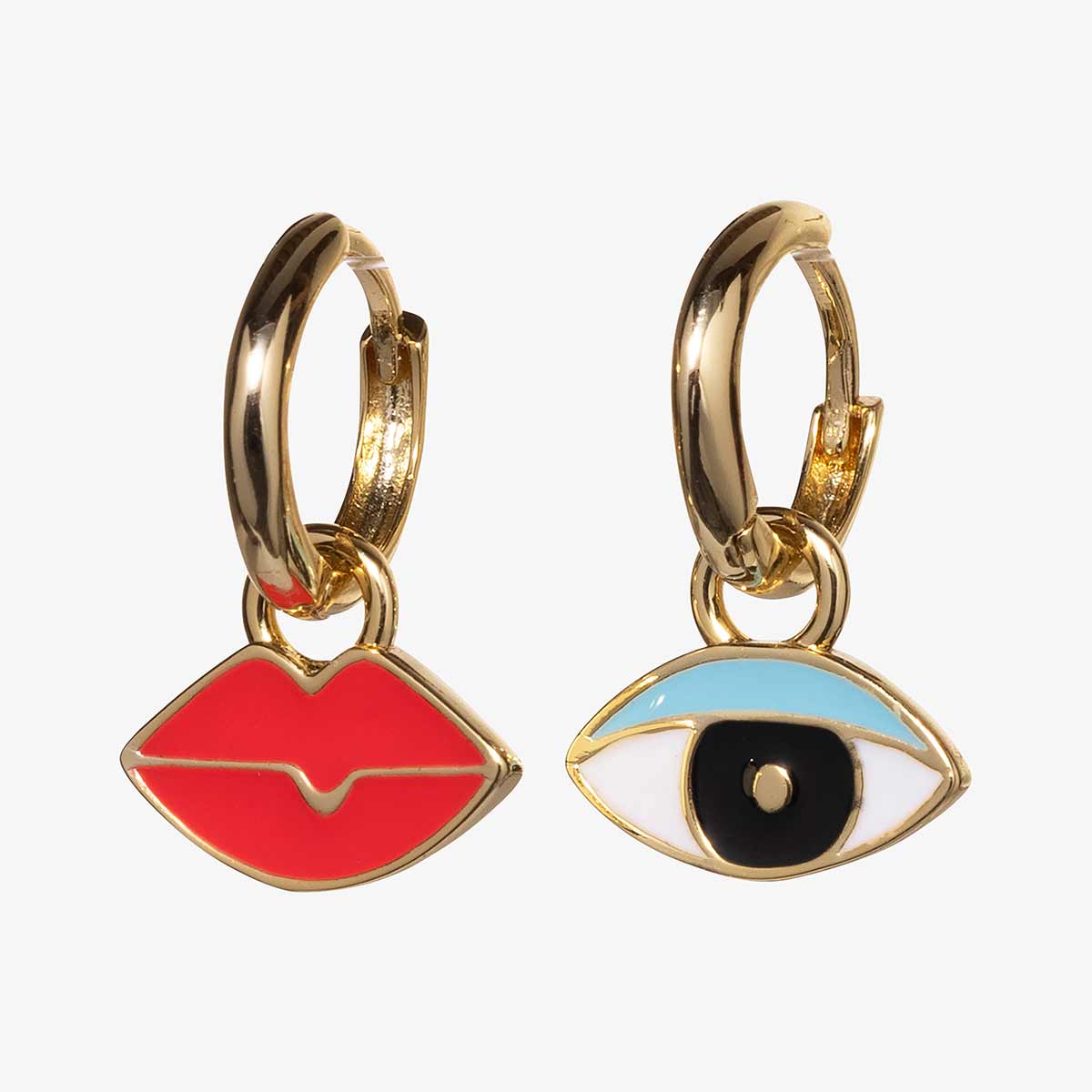 Eye & Lips Hoop Earrings