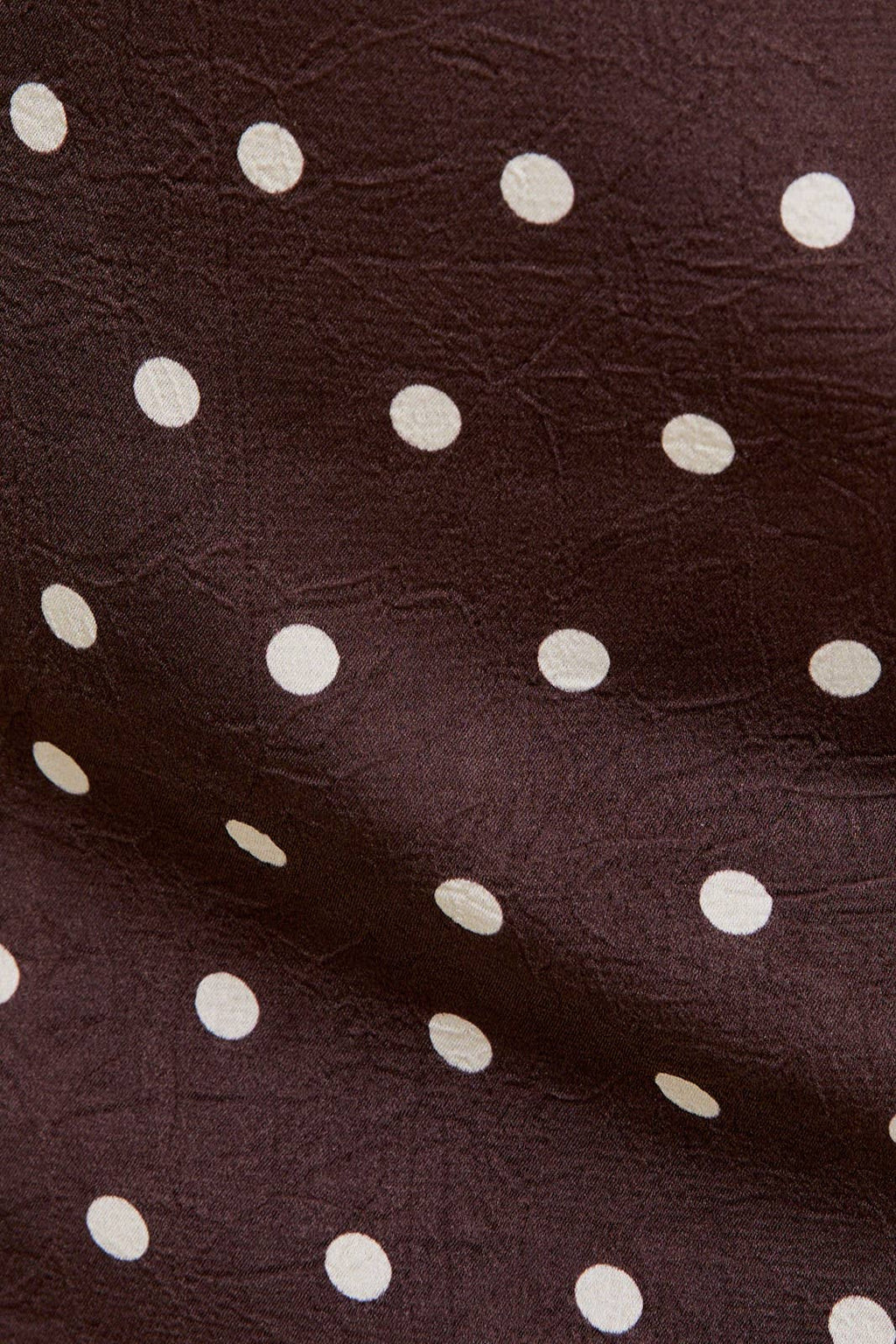 Brown Polka Dot One-Shoulder Top & Mini Skirt (Seperates)