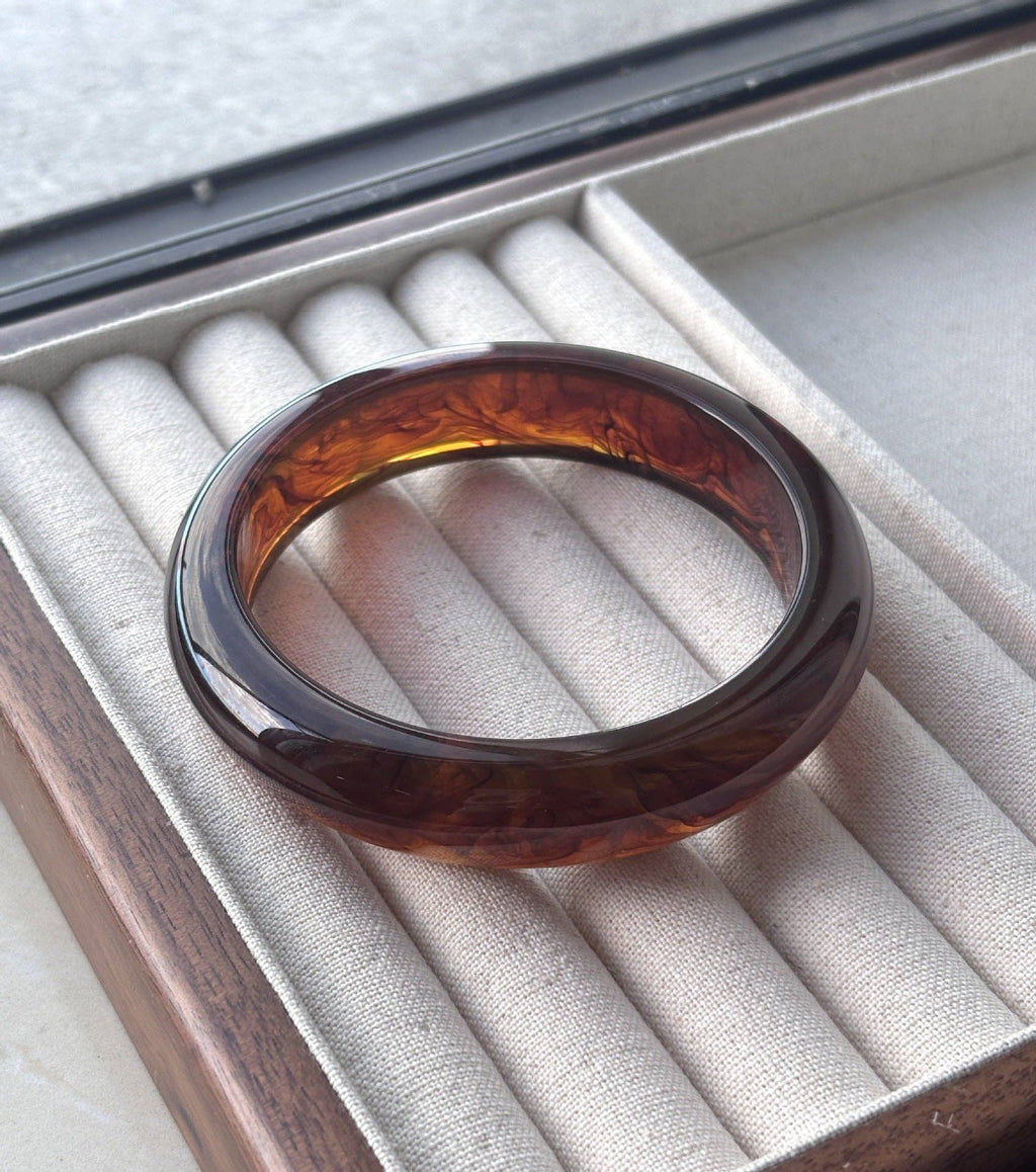 Wine Resin Stackable Bangle Bracelet