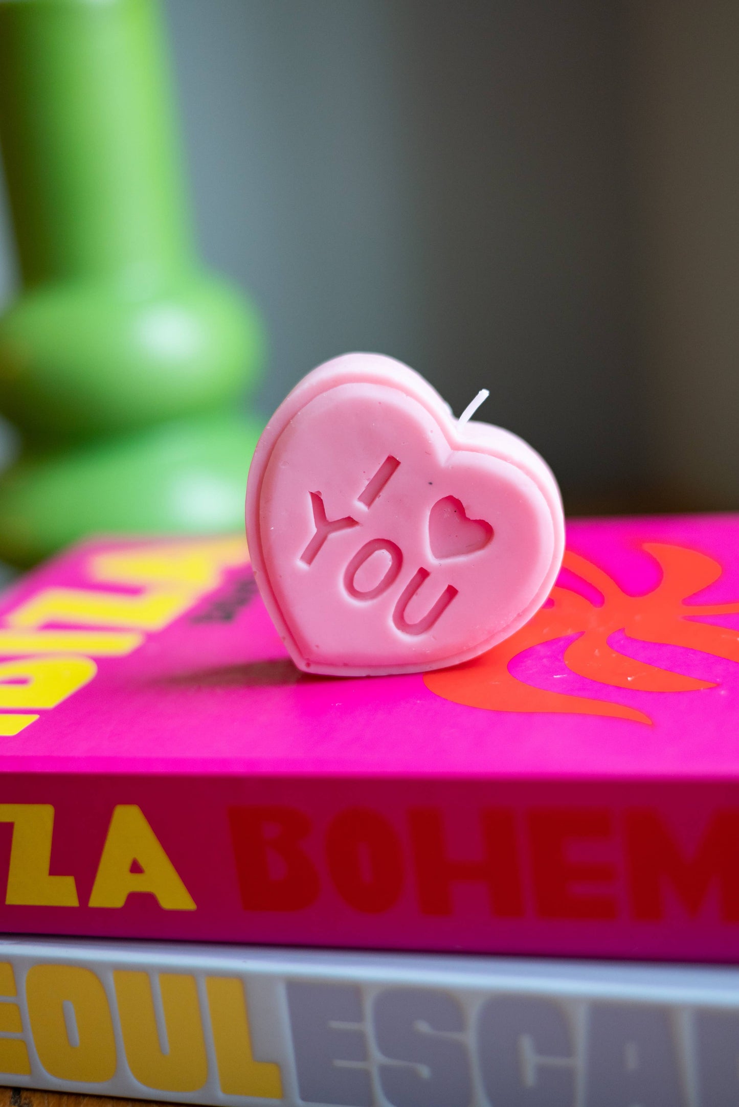 True Love Heart-Shaped Candle - Hot Pink