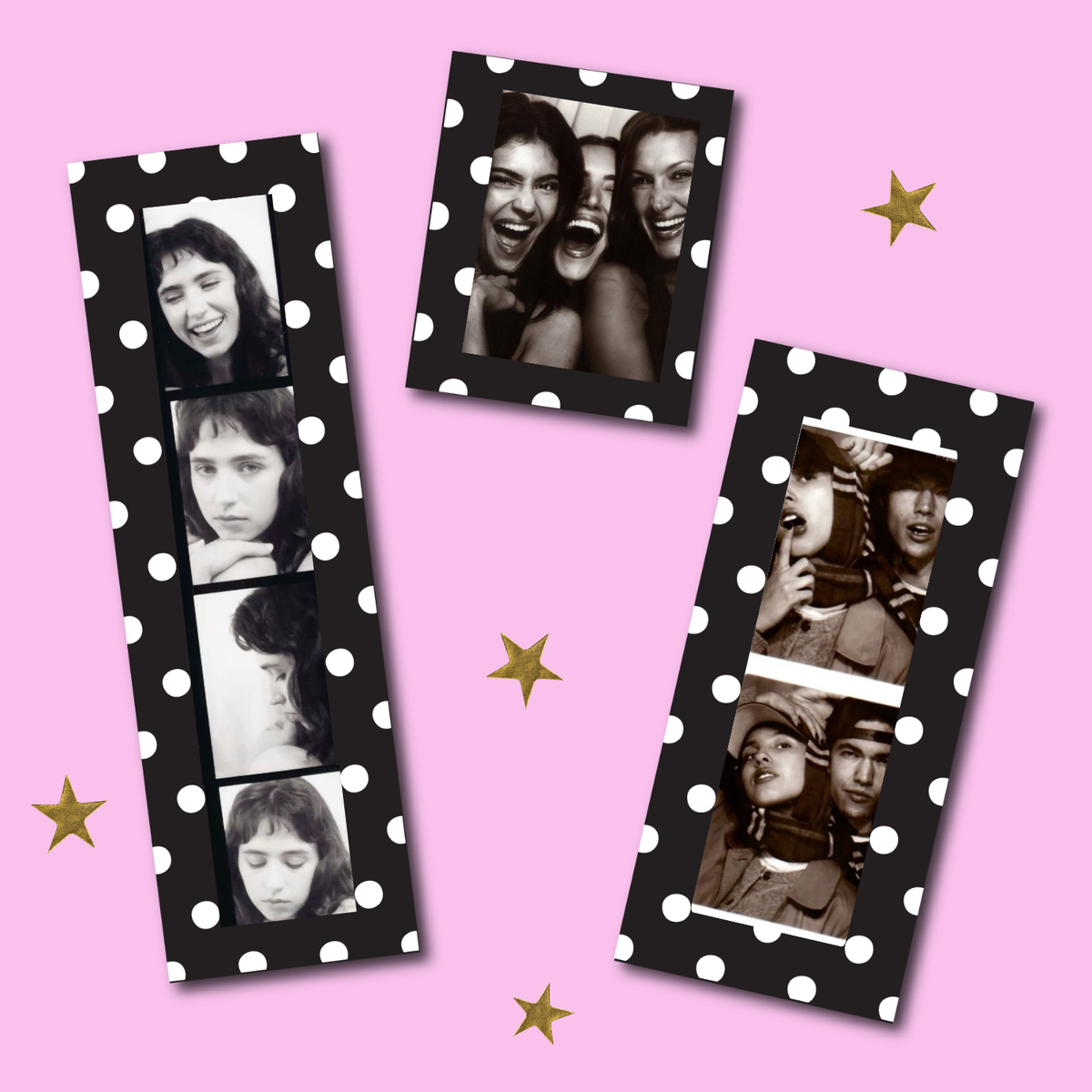 "POLKA DOT REVIVAL" Photo Strip Magnet Frame | Fridge Home Décor