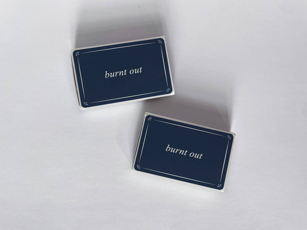 "Burnt Out" Navy Blue Matchbook