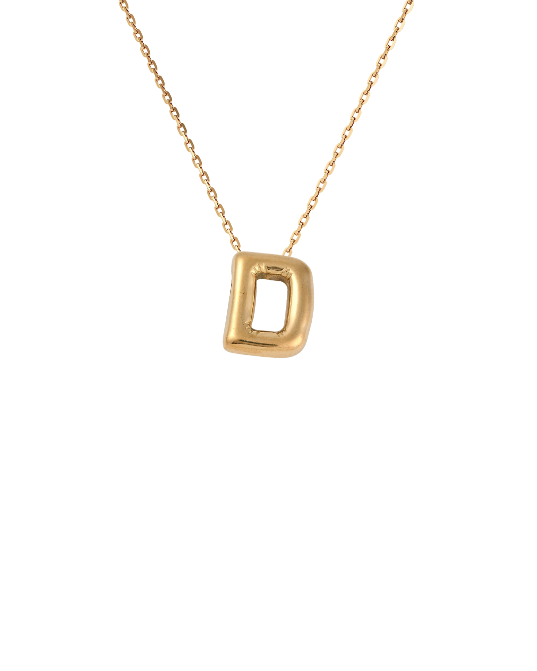Gold Bubble Letter Charm Necklace | Personalized Initial Jewelry