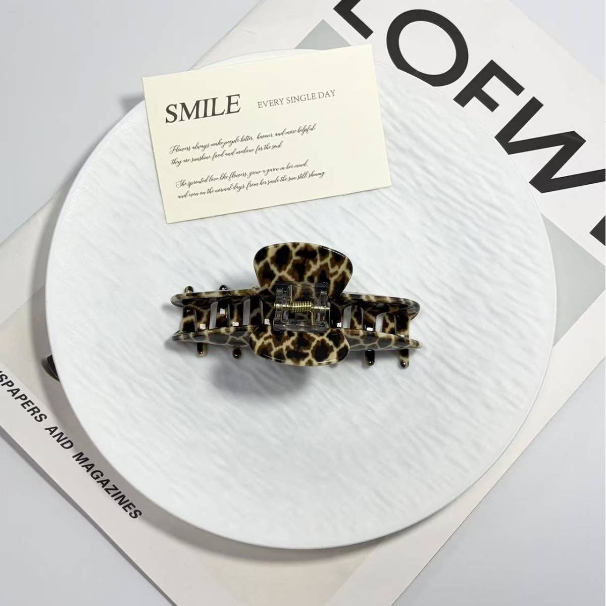 Leopard Print Acrylic Hair Claw Clip