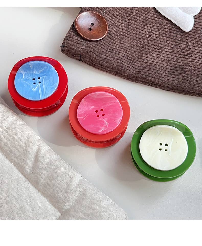 Oversized Button Hair Claw Clip