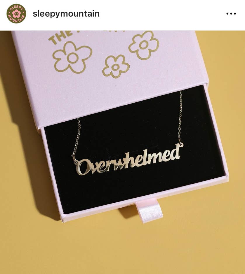 Overwhelmed Nameplate Necklace