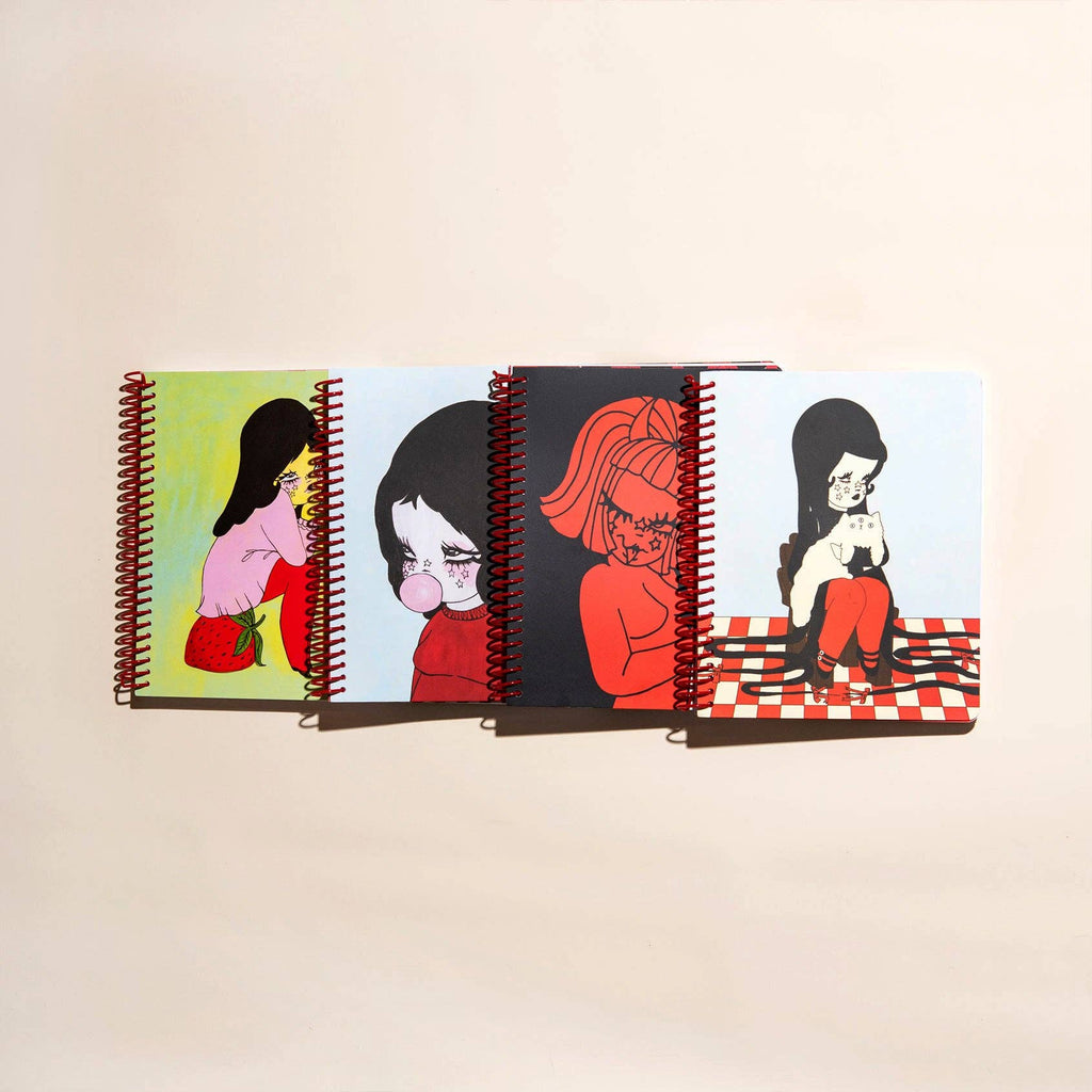 Valfre "Love Cats Blanco" Spiral Notebook