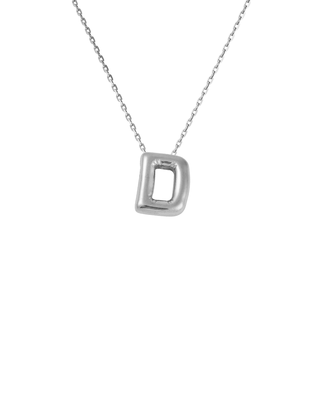 Silver Bubble Letter Charm Necklace | Personalized Initial Jewelry