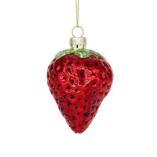 Hand-painted Strawberry Christmas Ornament