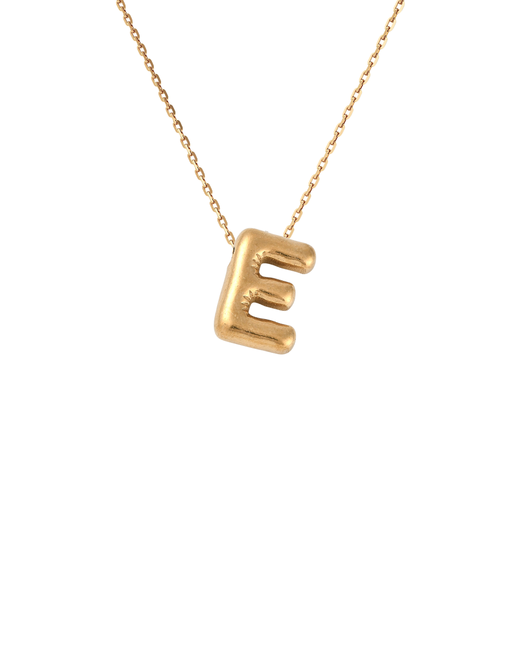 Gold Bubble Letter Charm Necklace | Personalized Initial Jewelry