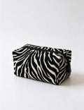 Mini Zebra-Print Travel Makeup Bag
