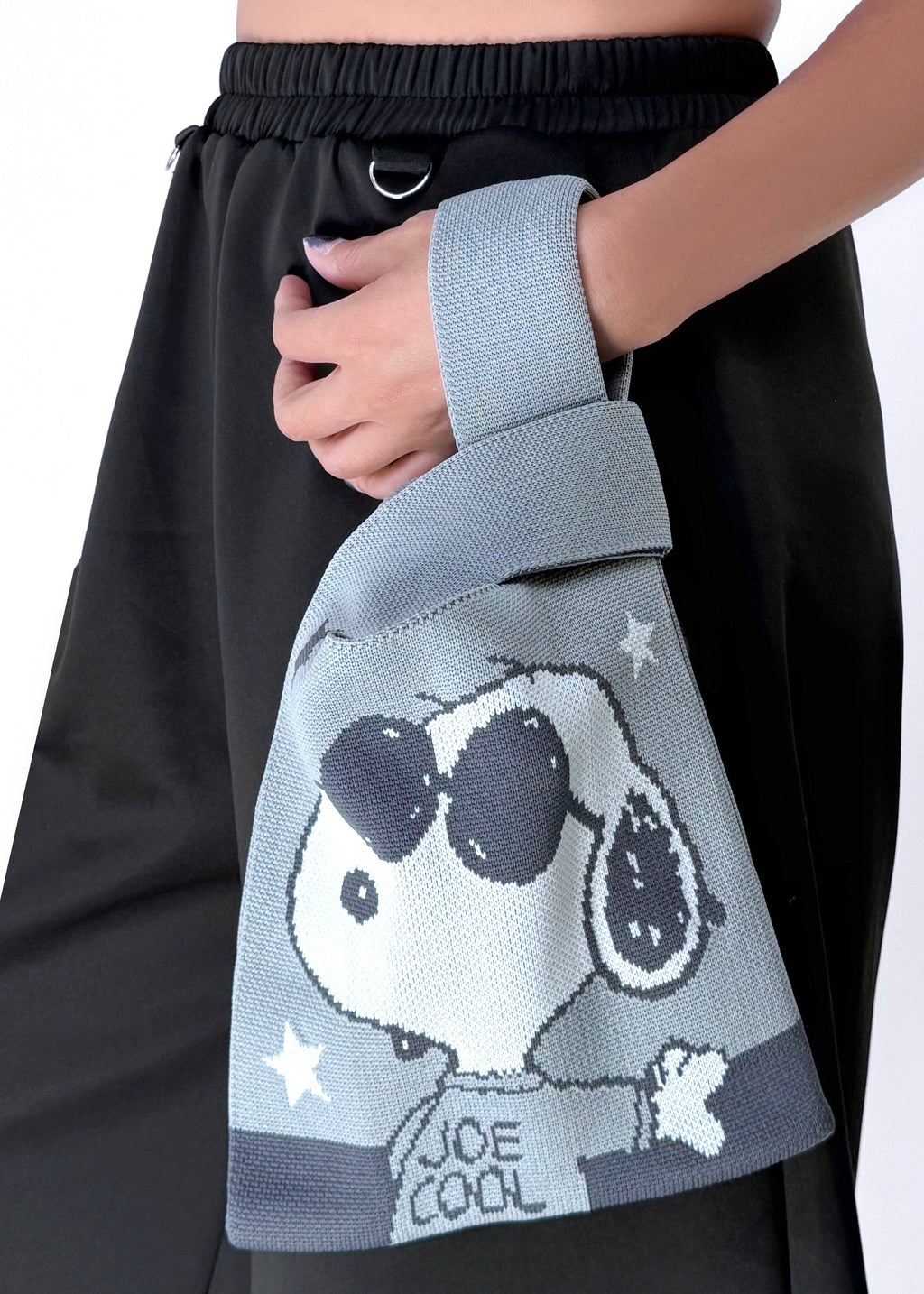Snoopy "Joe Cool" Knitted Grey Mini Tote