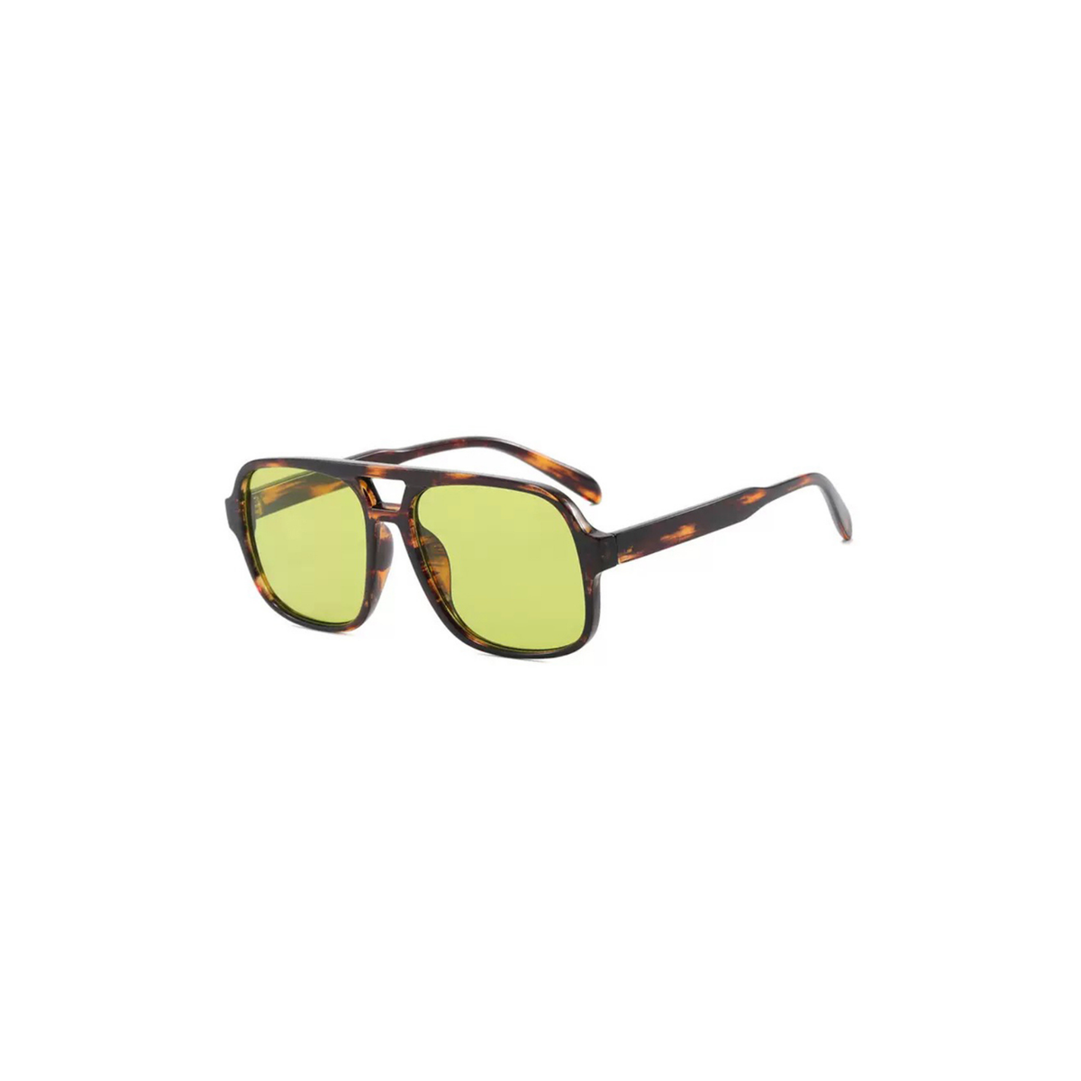 Lime Green Tint Tortoise Aviator Sunglasses