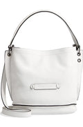 Y2K White Longchamp Leather Bucket Bag