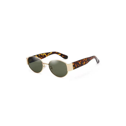 Gold and Tortoise Round Metal Sunglasses