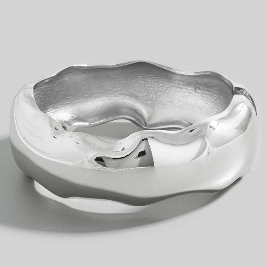 Warped Wide Hinge Bangle Bracelet