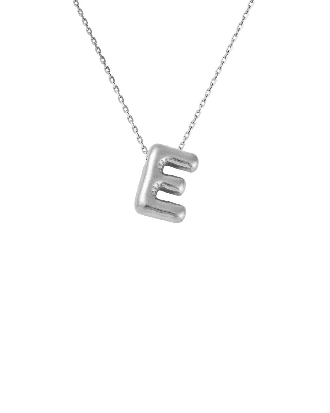 Silver Bubble Letter Charm Necklace | Personalized Initial Jewelry