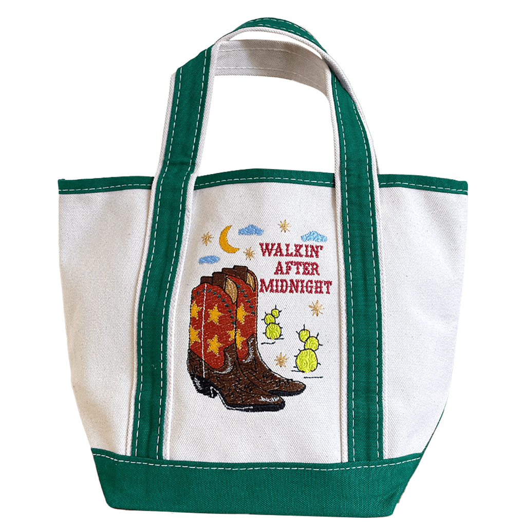 Walkin' After Midnight Mini Canvas Vintage Inspired Tote Bag