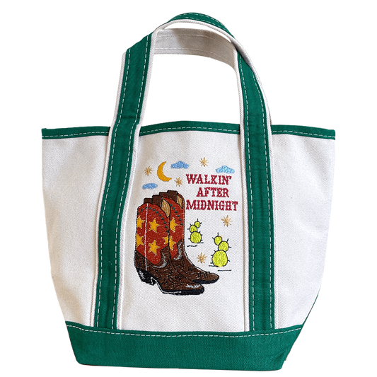 Walkin' After Midnight Mini Canvas Vintage Inspired Tote Bag