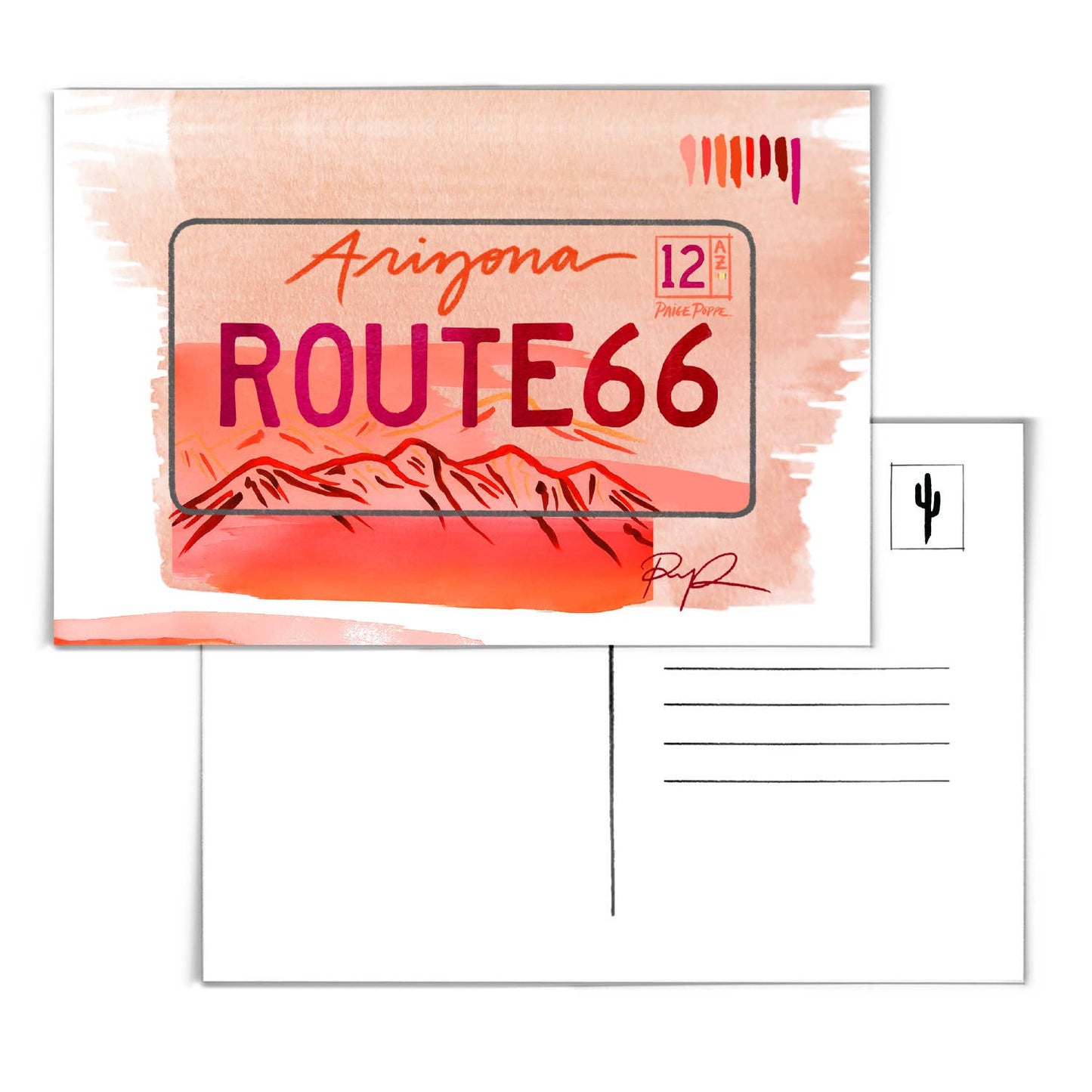 Arizona Desert License Plate Postcard