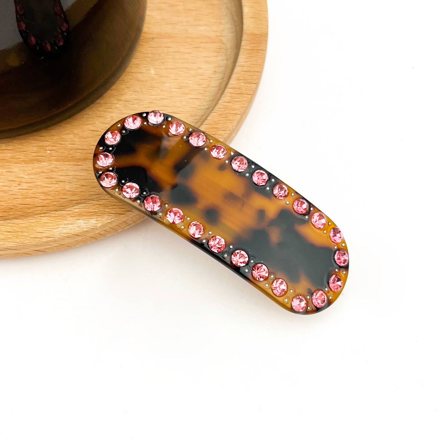 Rhinestone Oval Barrette Hair Clip