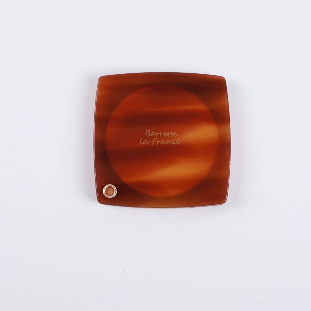 Swivel Square Compact Mirror | Caramel Brown Marbled "Barrette La France"