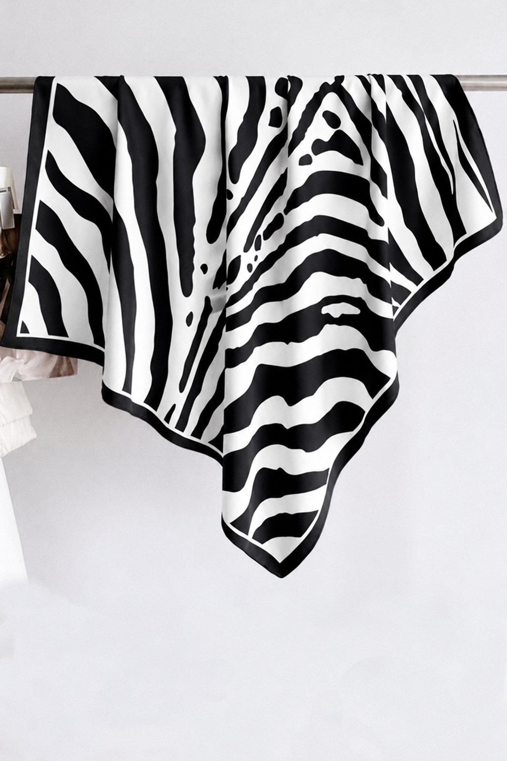 Extra Large Vintage-Inspired Zebra Print Bandana Scarf