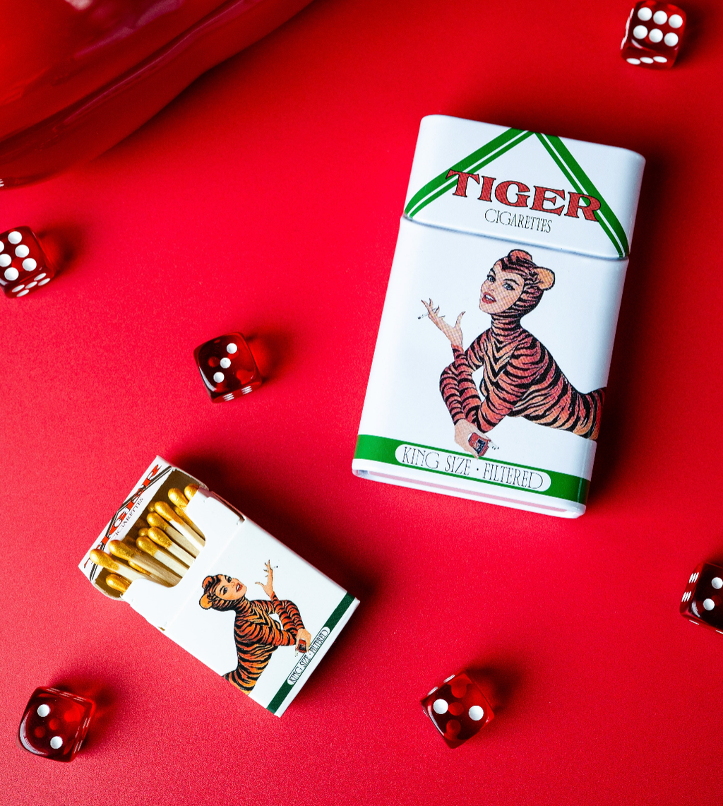 Vintage Inspired Tiger Tin Accessory Case