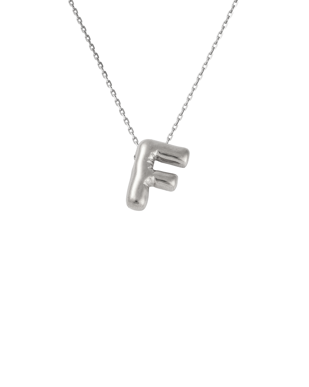 Silver Bubble Letter Charm Necklace | Personalized Initial Jewelry