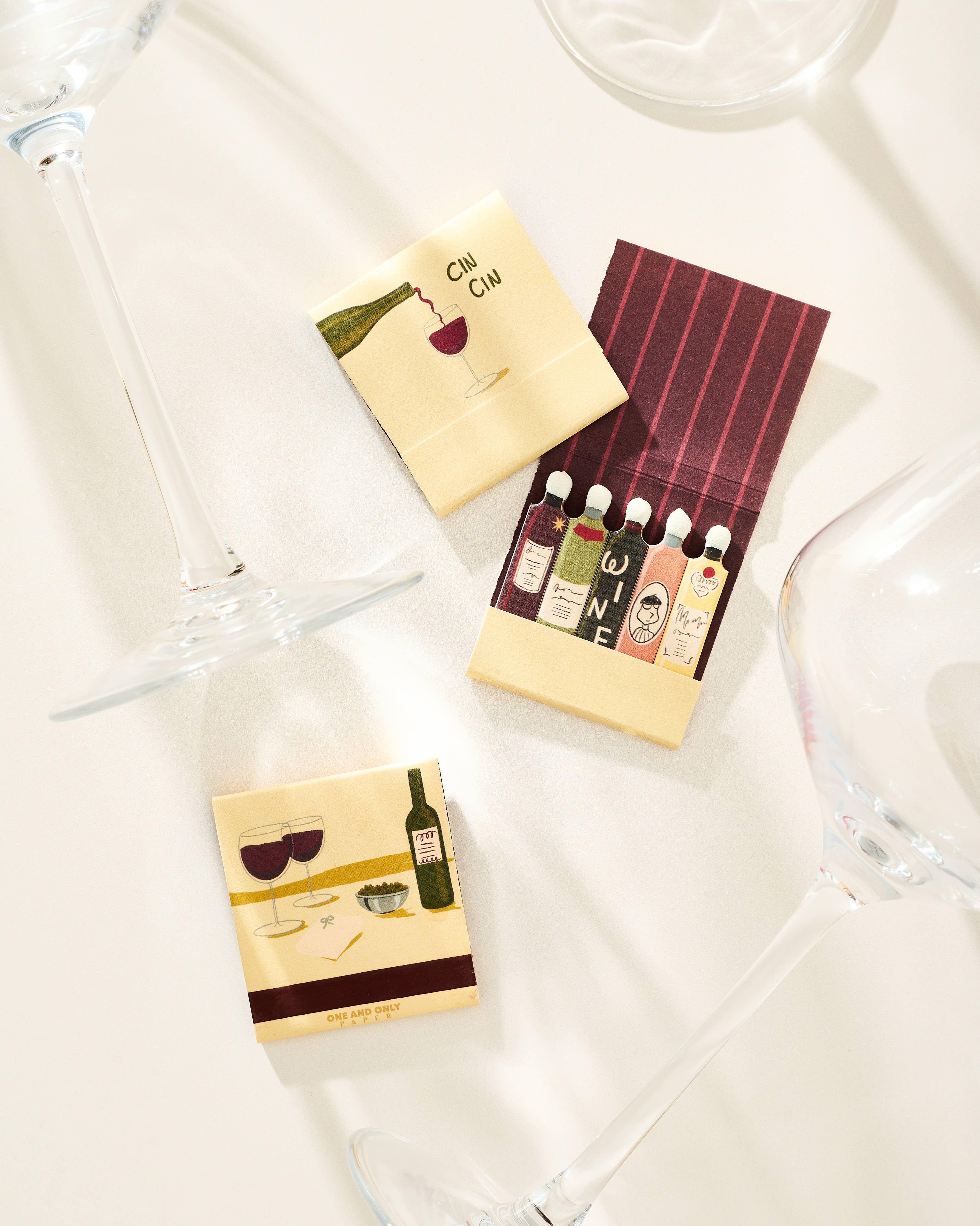 Wine Printed Stem Matchbook