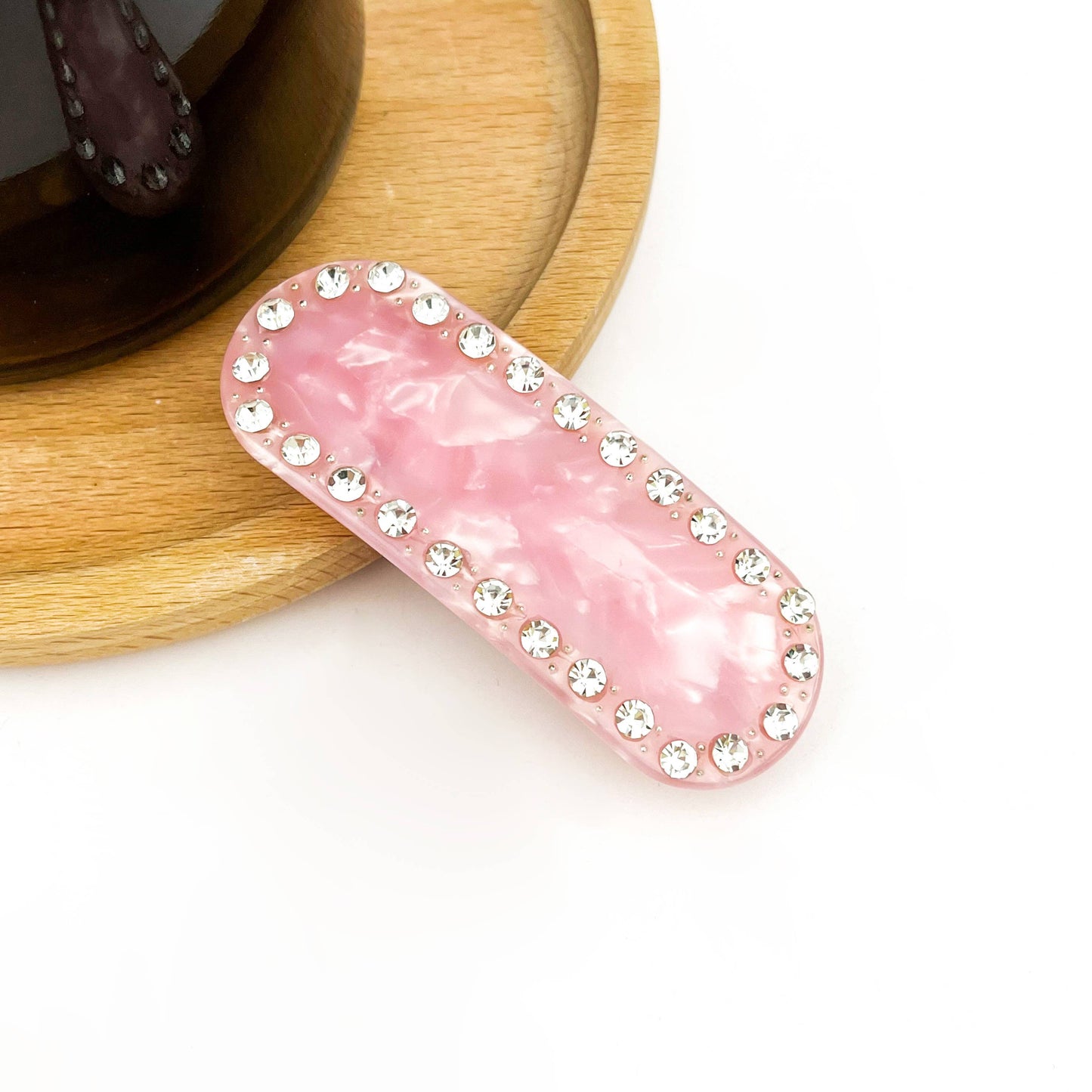 Rhinestone Oval Barrette Hair Clip