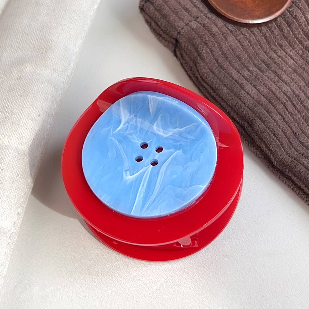 Oversized Button Hair Claw Clip