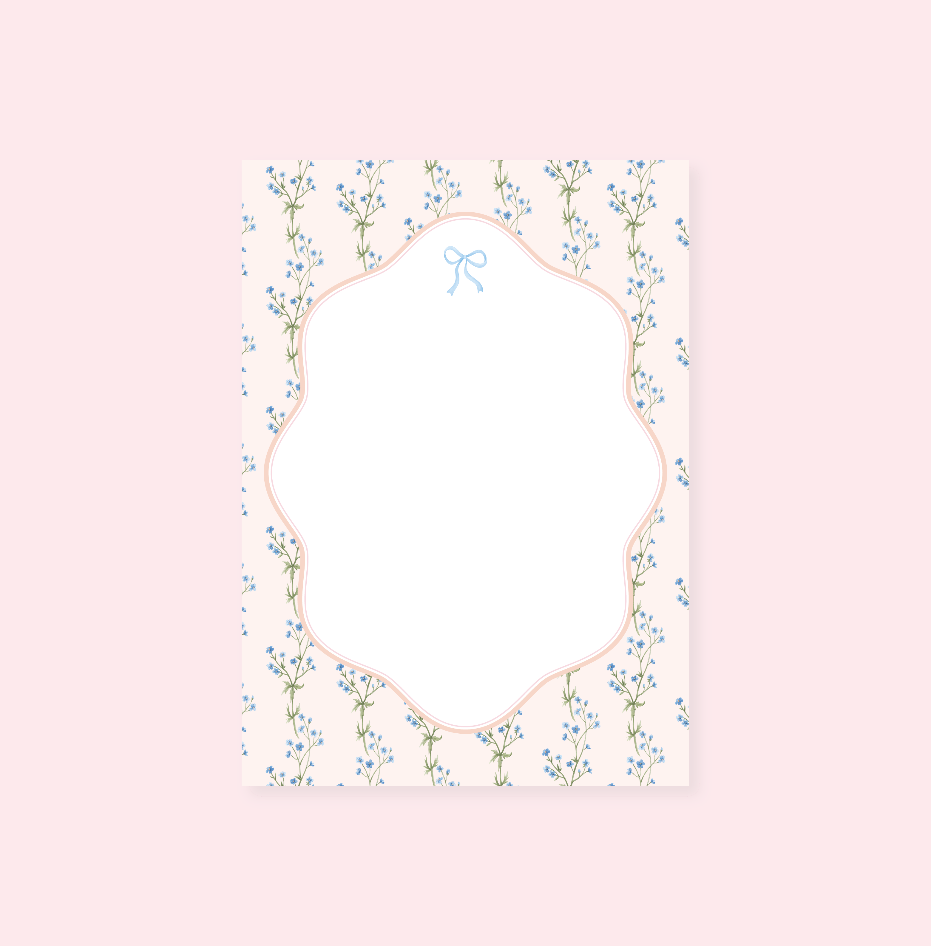 Watercolor Floral Bow Notepad