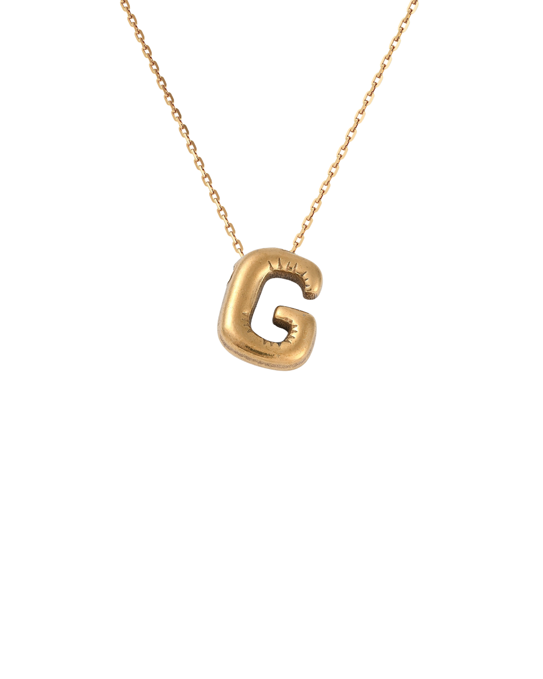 Gold Bubble Letter Charm Necklace | Personalized Initial Jewelry