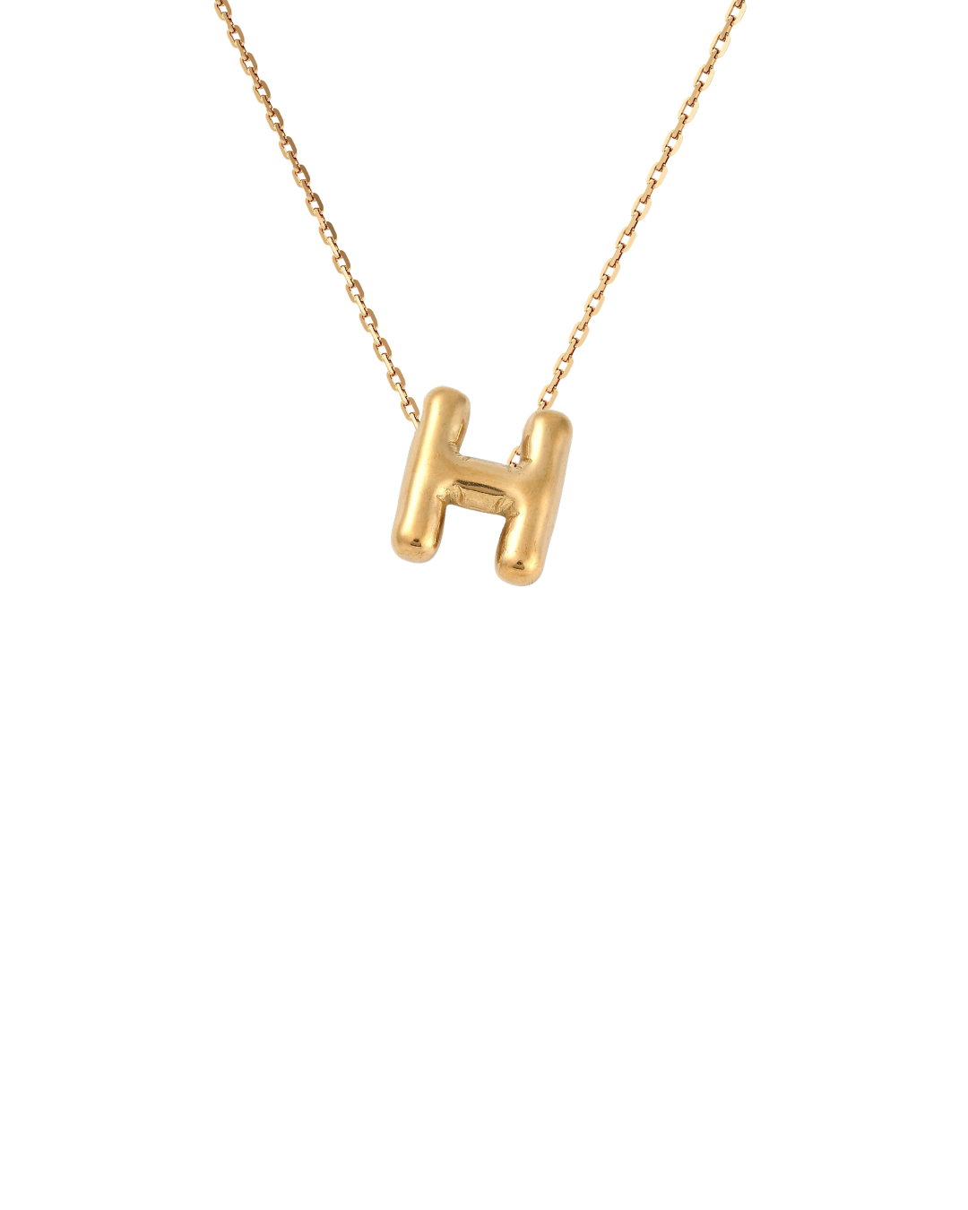 Gold Bubble Letter Charm Necklace | Personalized Initial Jewelry