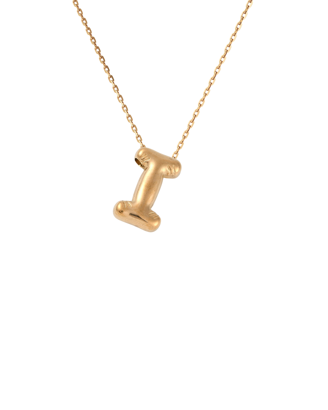 Gold Bubble Letter Charm Necklace | Personalized Initial Jewelry