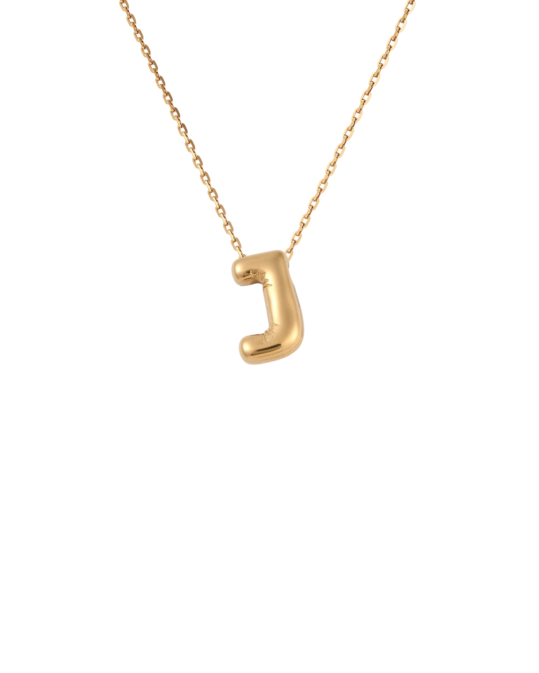 Gold Bubble Letter Charm Necklace | Personalized Initial Jewelry