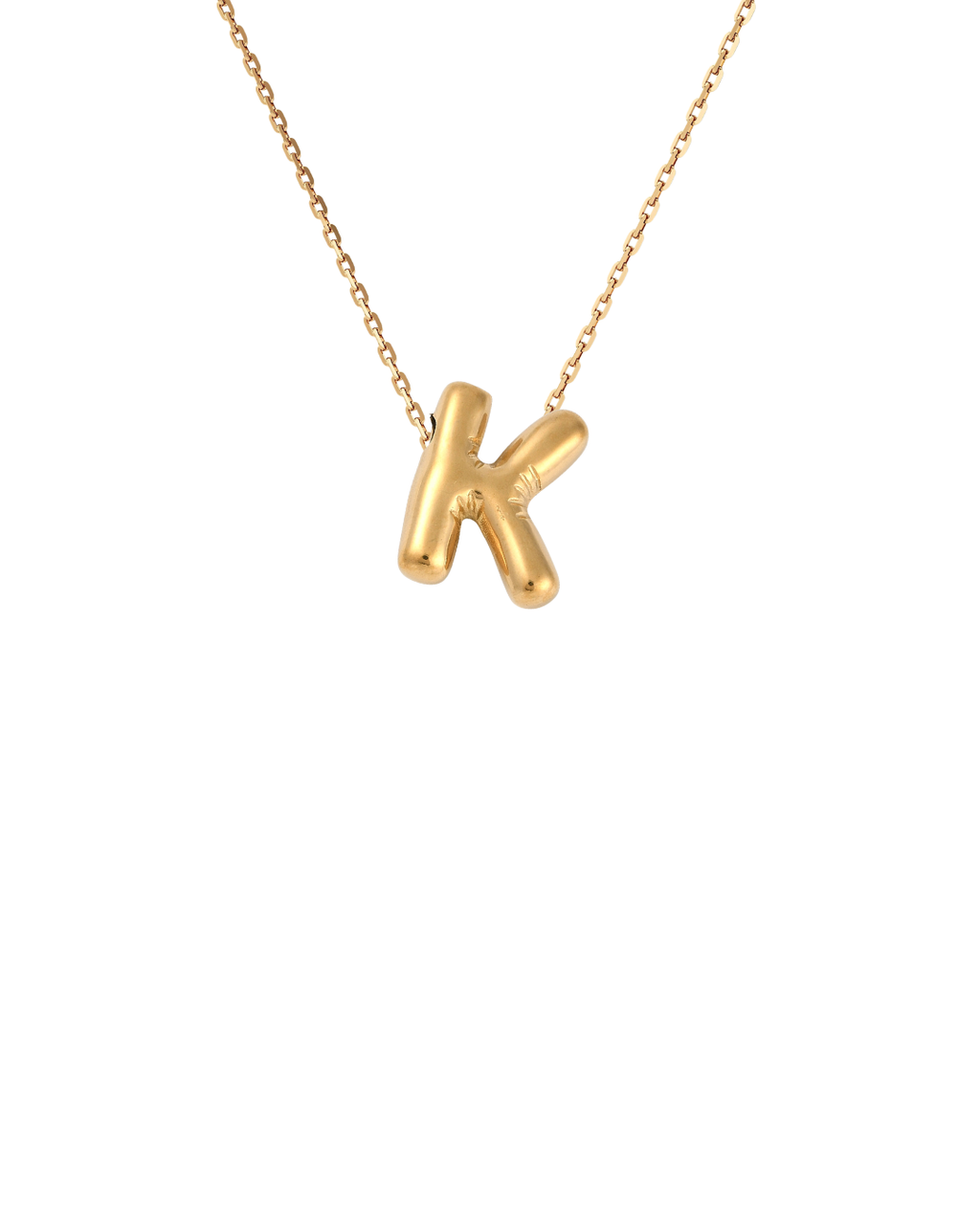 Gold Bubble Letter Charm Necklace | Personalized Initial Jewelry