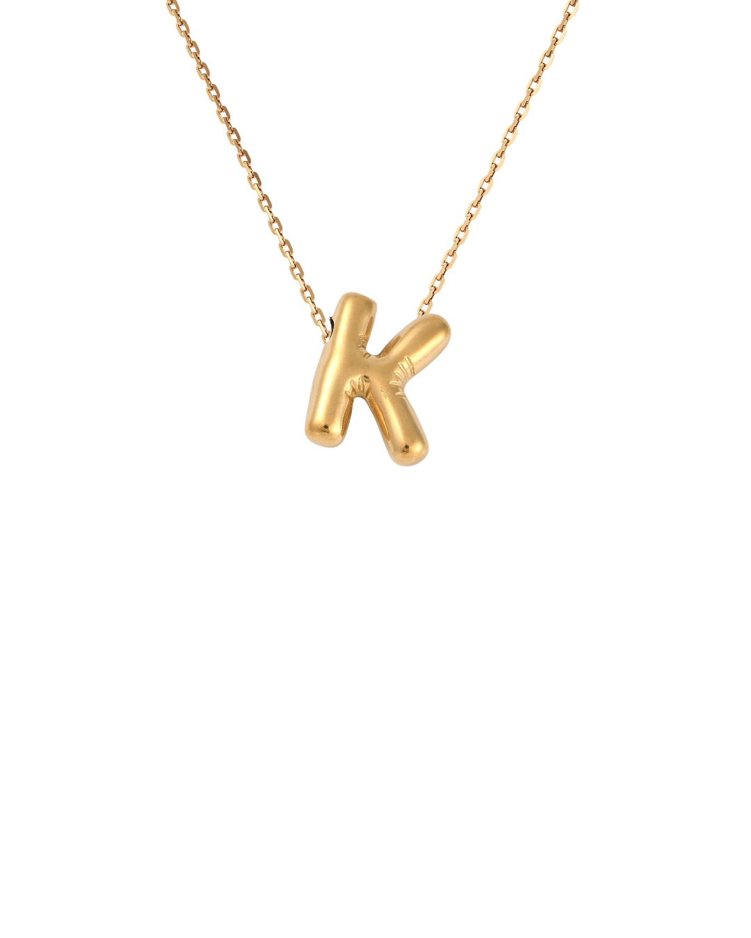Gold Bubble Letter Charm Necklace | Personalized Initial Jewelry