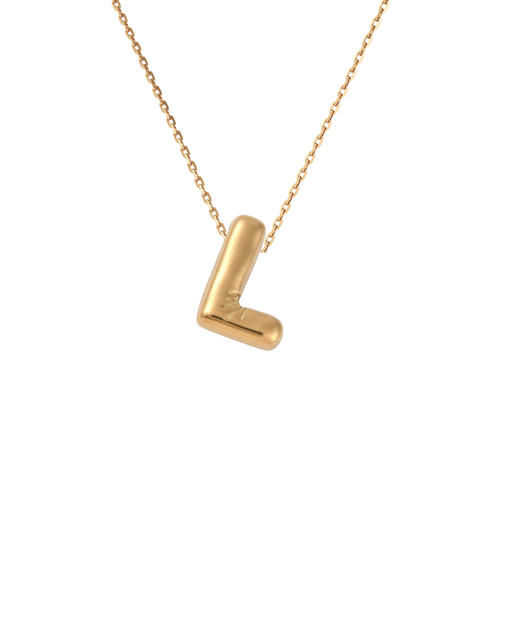 Gold Bubble Letter Charm Necklace | Personalized Initial Jewelry