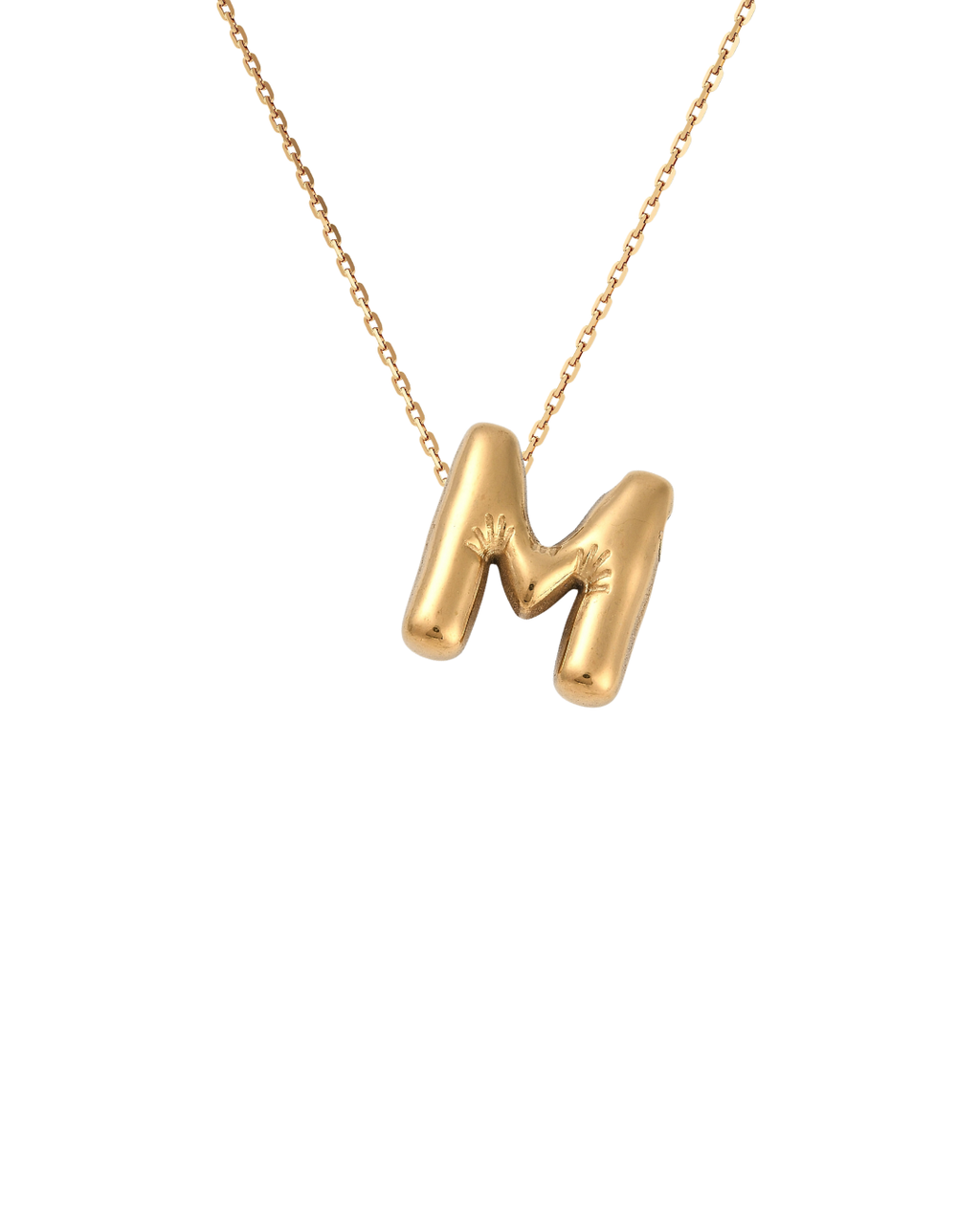 Gold Bubble Letter Charm Necklace | Personalized Initial Jewelry