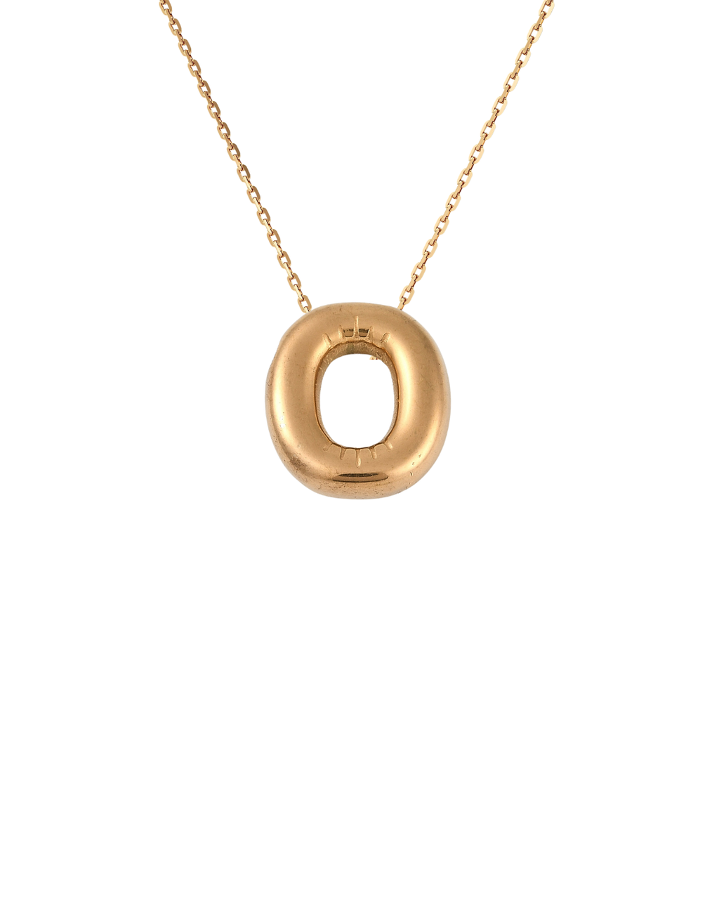 Gold Bubble Letter Charm Necklace | Personalized Initial Jewelry