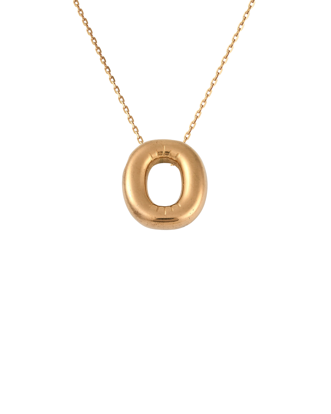 Gold Bubble Letter Charm Necklace | Personalized Initial Jewelry