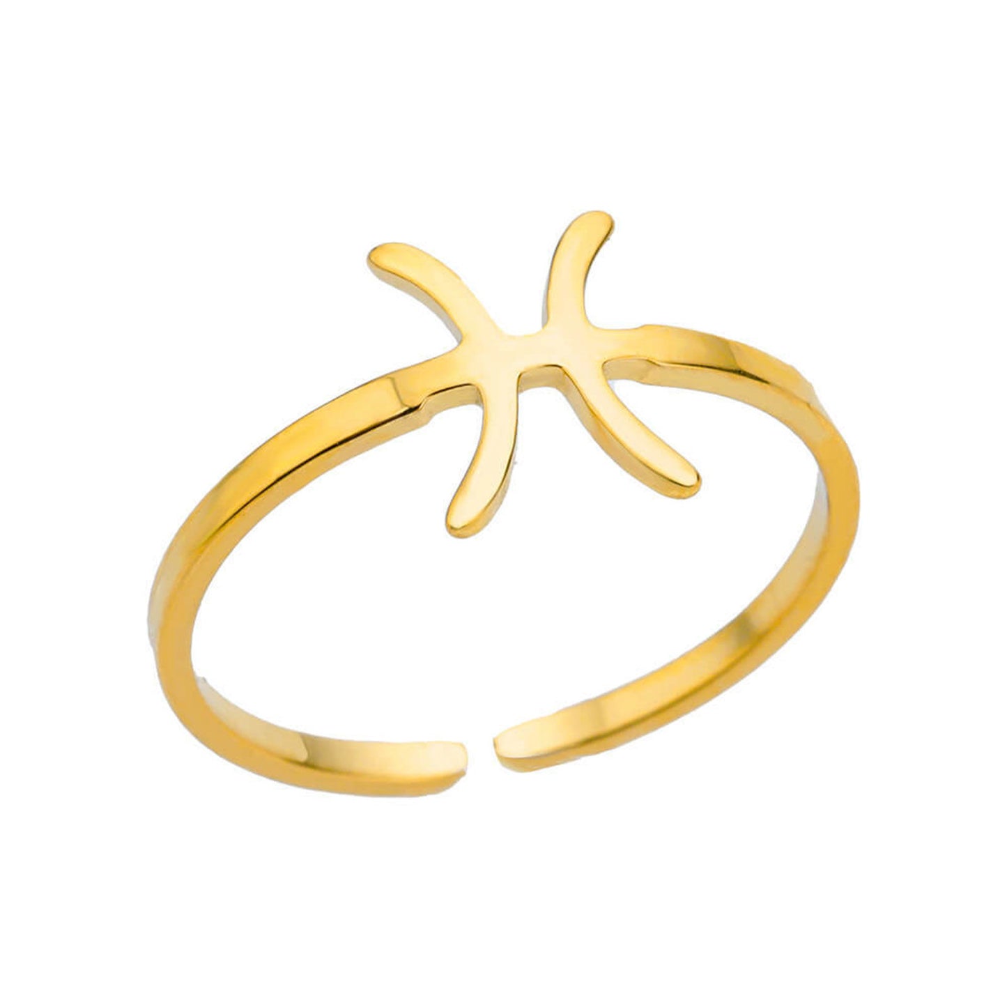 Zodiac Sign Gold Ring (Adjustable)