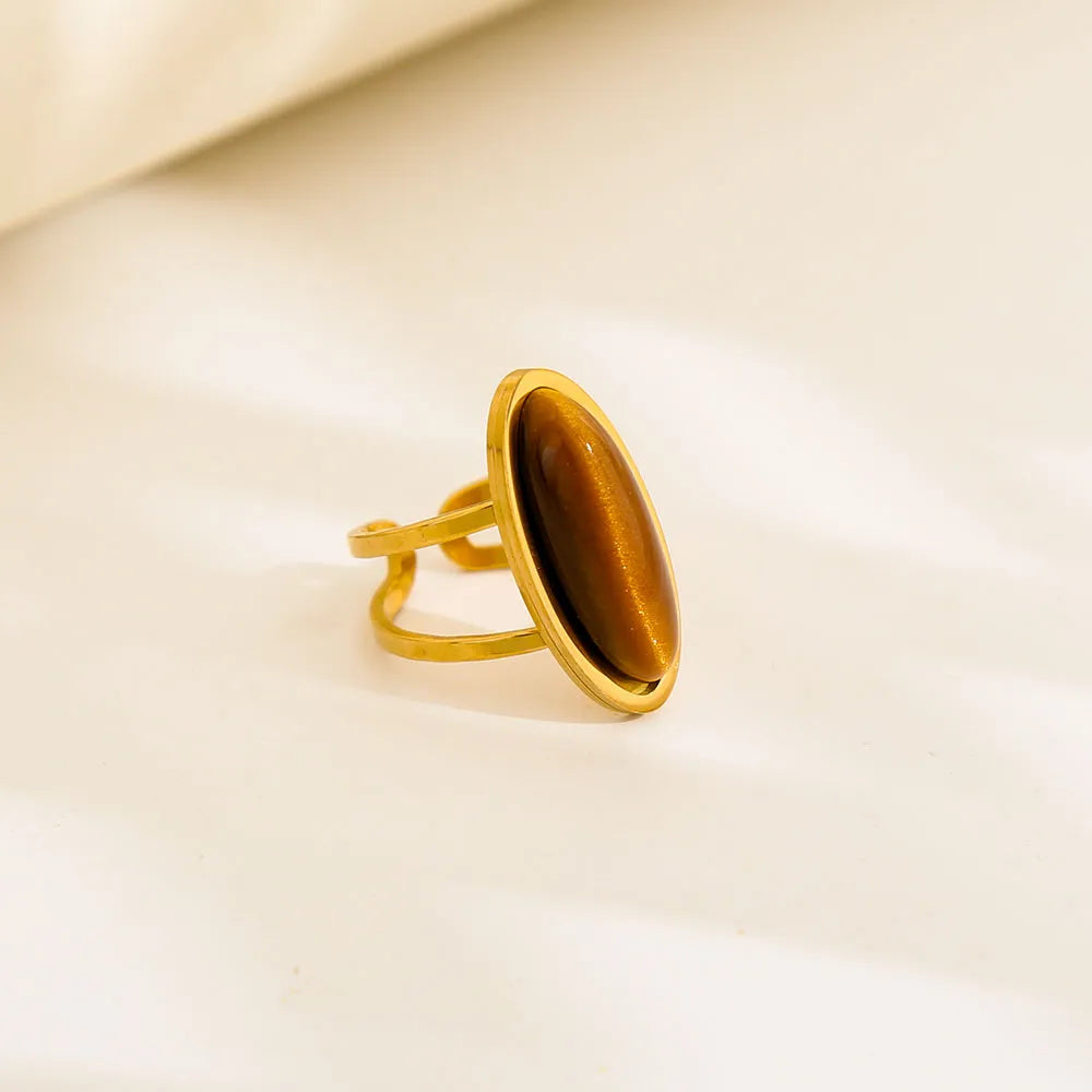 Single "Stone" 18K Stainless Steel Statement Ring