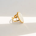 Single "Stone" 18K Stainless Steel Statement Ring