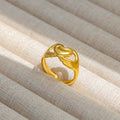 Claddagh-Inspired 18K Gold-Plated Stainless Steel Adjustable Ring