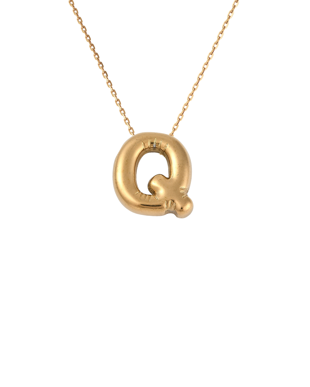 Gold Bubble Letter Charm Necklace | Personalized Initial Jewelry