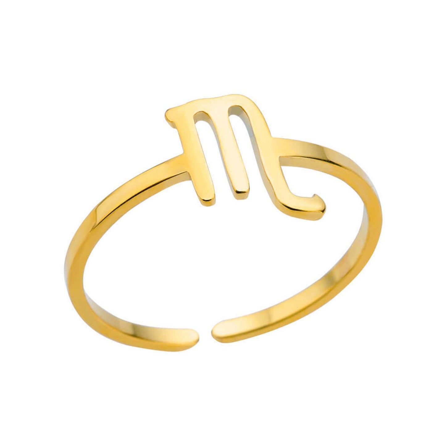 Zodiac Sign Gold Ring (Adjustable)